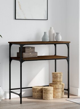 VidaXL Wandtafel 75x35,5x75 cm bewerkt hout bruin eikenkleur