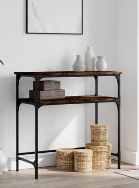 VidaXL Wandtafel 75x35,5x75 cm bewerkt hout gerookt eikenkleurig