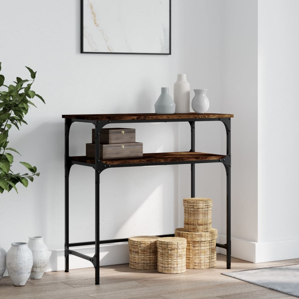 VidaXL Wandtafel 75x35,5x75 cm bewerkt hout gerookt eikenkleurig