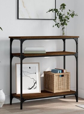 VidaXL Wandtafel 75x29x75 cm bewerkt hout bruin eikenkleur