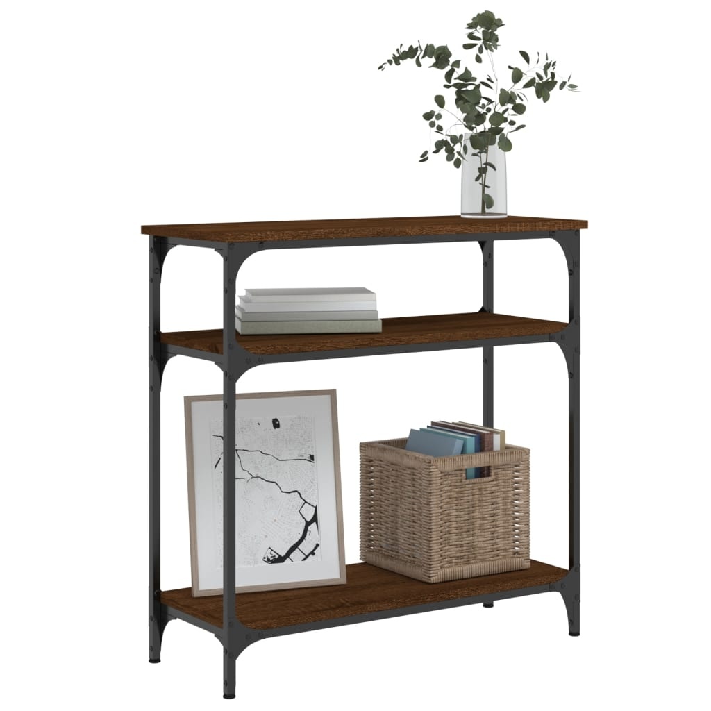 VidaXL Wandtafel 75x29x75 cm bewerkt hout bruin eikenkleur