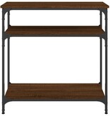 VidaXL Wandtafel 75x29x75 cm bewerkt hout bruin eikenkleur