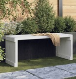 VidaXL Tuinbankje verlengbaar 212,5x40,5x45 cm massief grenenhout wit