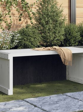 VidaXL Tuinbankje verlengbaar 212,5x40,5x45 cm massief grenenhout wit
