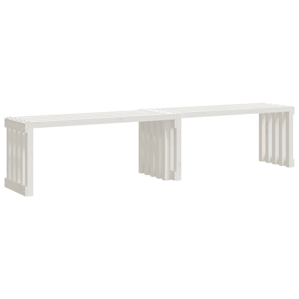 VidaXL Tuinbankje verlengbaar 212,5x40,5x45 cm massief grenenhout wit
