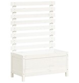 VidaXL Plantenbak met rek 79x39,5x114 cm massief grenenhout wit