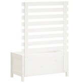 VidaXL Plantenbak met rek 79x39,5x114 cm massief grenenhout wit