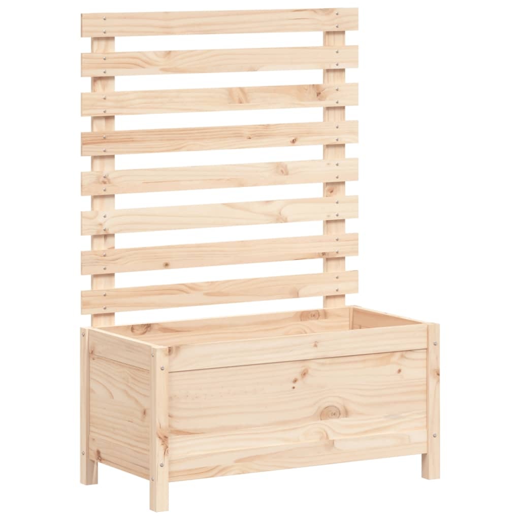 VidaXL Plantenbak met rek 79x39,5x114 cm massief grenenhout