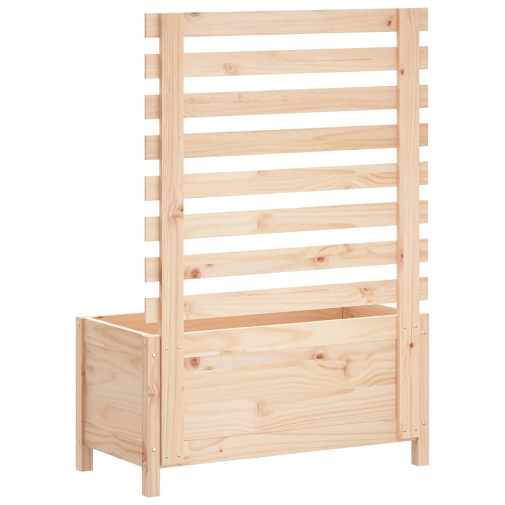 VidaXL Plantenbak met rek 79x39,5x114 cm massief grenenhout