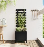 VidaXL Plantenbak met rek 39x39,5x114 cm massief grenenhout zwart
