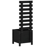 VidaXL Plantenbak met rek 39x39,5x114 cm massief grenenhout zwart