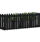 VidaXL Plantenbak verhoogd hekontwerp 200x50x70 cm grenenhout zwart