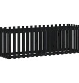 VidaXL Plantenbak verhoogd hekontwerp 200x50x70 cm grenenhout zwart