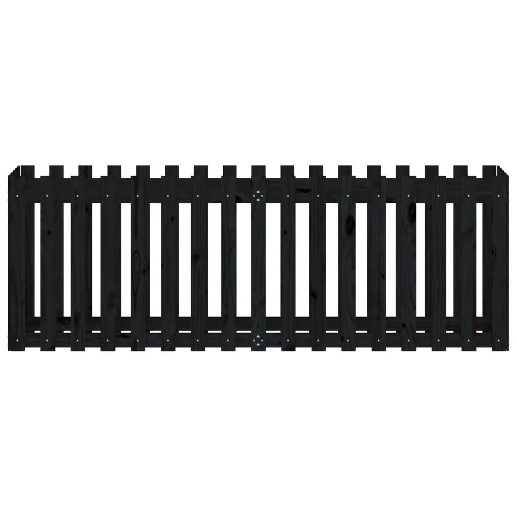 VidaXL Plantenbak verhoogd hekontwerp 200x50x70 cm grenenhout zwart