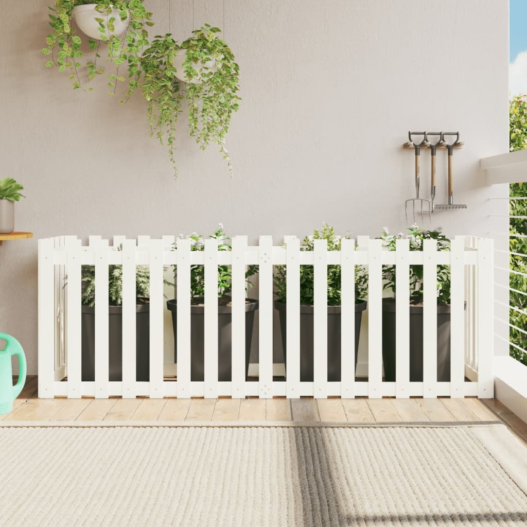 VidaXL Plantenbak verhoogd hekontwerp 200x50x70 cm grenenhout wit