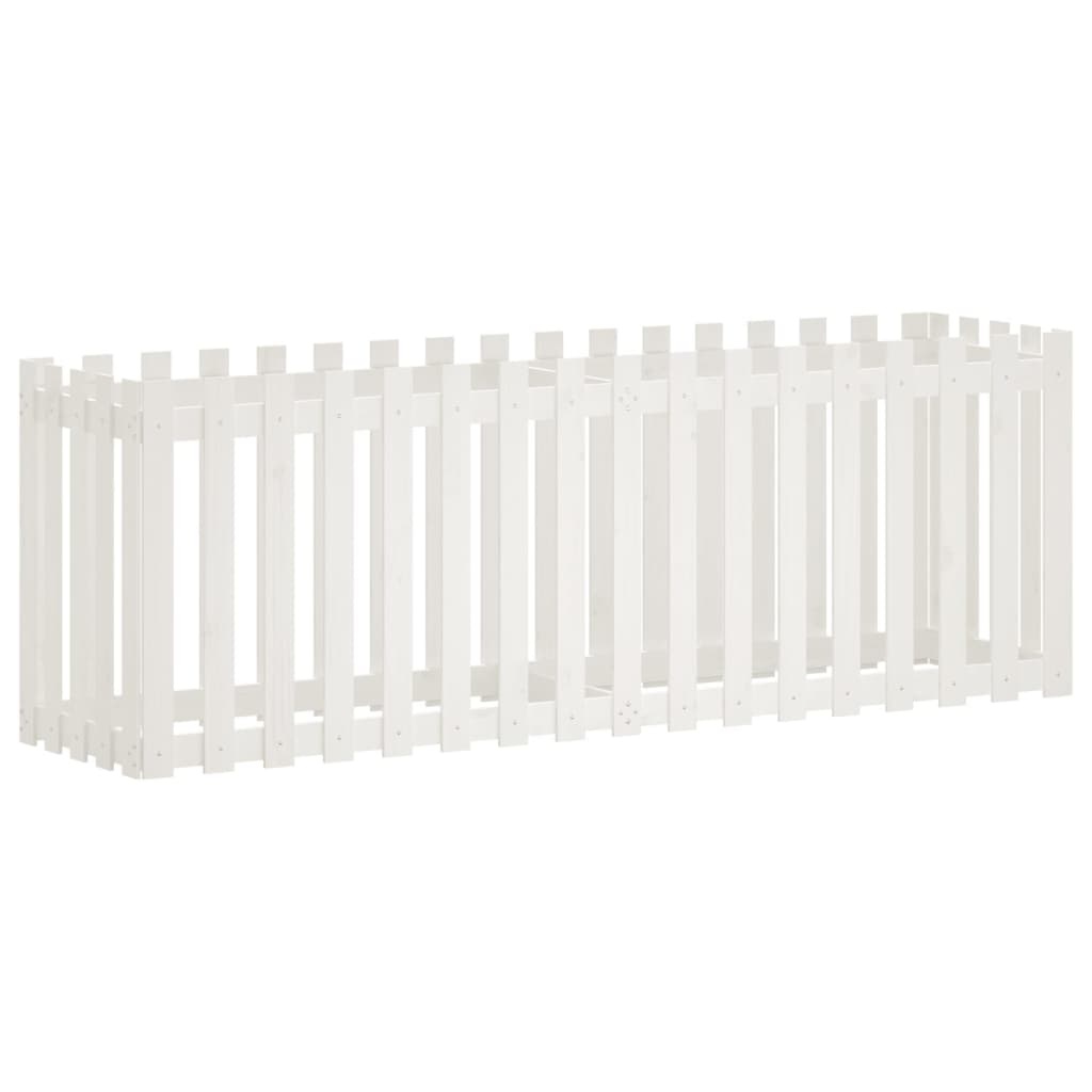 VidaXL Plantenbak verhoogd hekontwerp 200x50x70 cm grenenhout wit