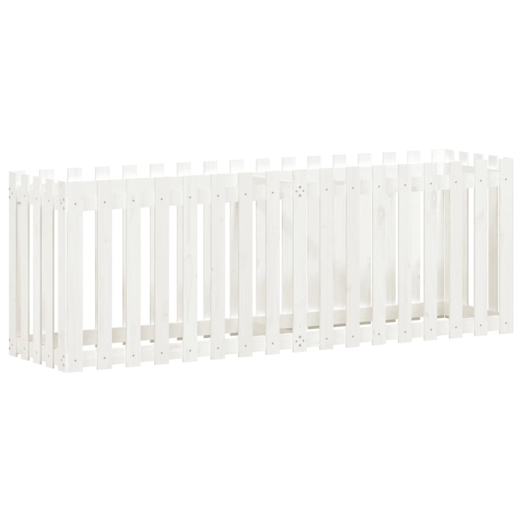 VidaXL Plantenbak verhoogd hekontwerp 200x50x70 cm grenenhout wit
