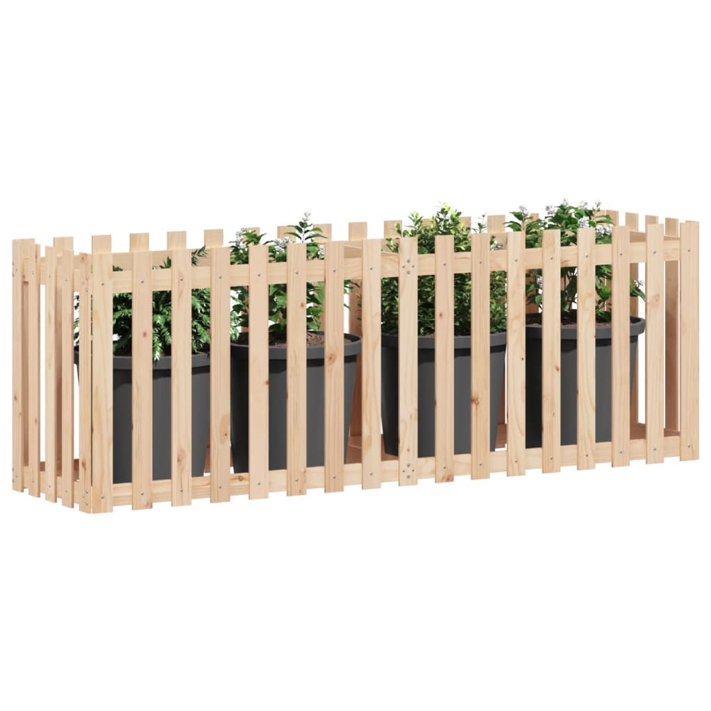 VidaXL Plantenbak verhoogd met hekontwerp 200x50x70 cm grenenhout