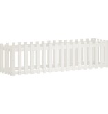 VidaXL Plantenbak verhoogd hekontwerp 200x50x50 cm grenenhout wit