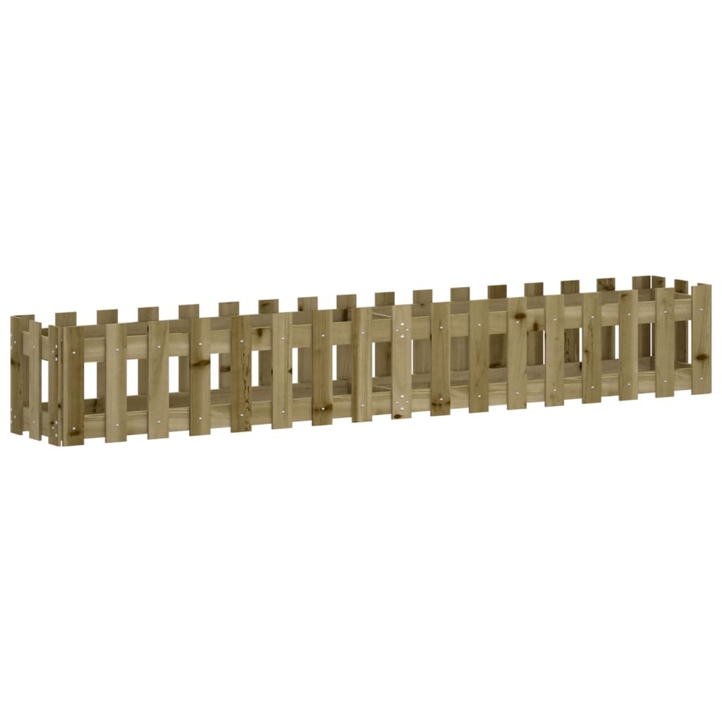VidaXL Plantenbak verhoogd hekontwerp 200x30x30 cm geïmpregneerd hout