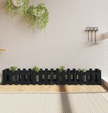 VidaXL Plantenbak verhoogd hekontwerp 200x30x30 cm grenenhout zwart