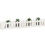 VidaXL Plantenbak verhoogd hekontwerp 200x30x30 cm grenenhout wit