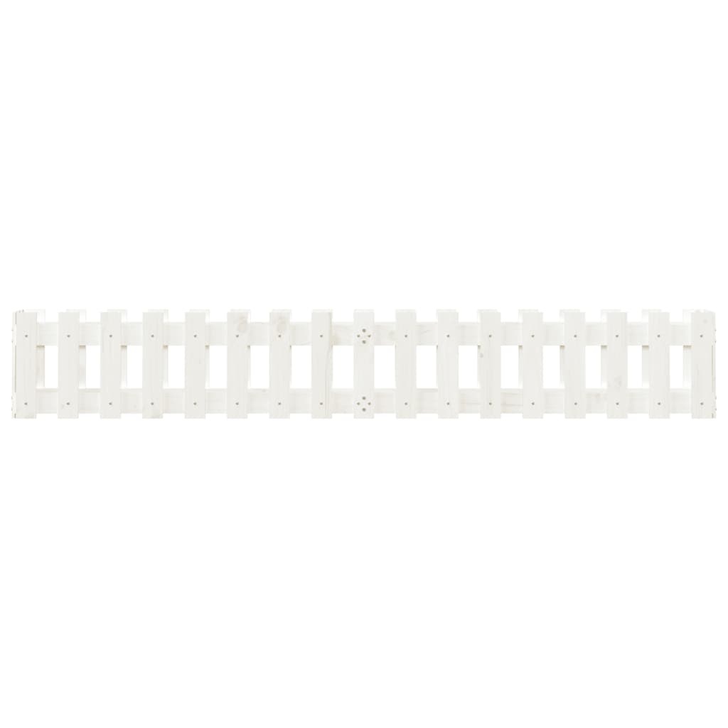 VidaXL Plantenbak verhoogd hekontwerp 200x30x30 cm grenenhout wit