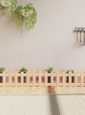 VidaXL Plantenbak verhoogd met hekontwerp 200x30x30 cm grenenhout