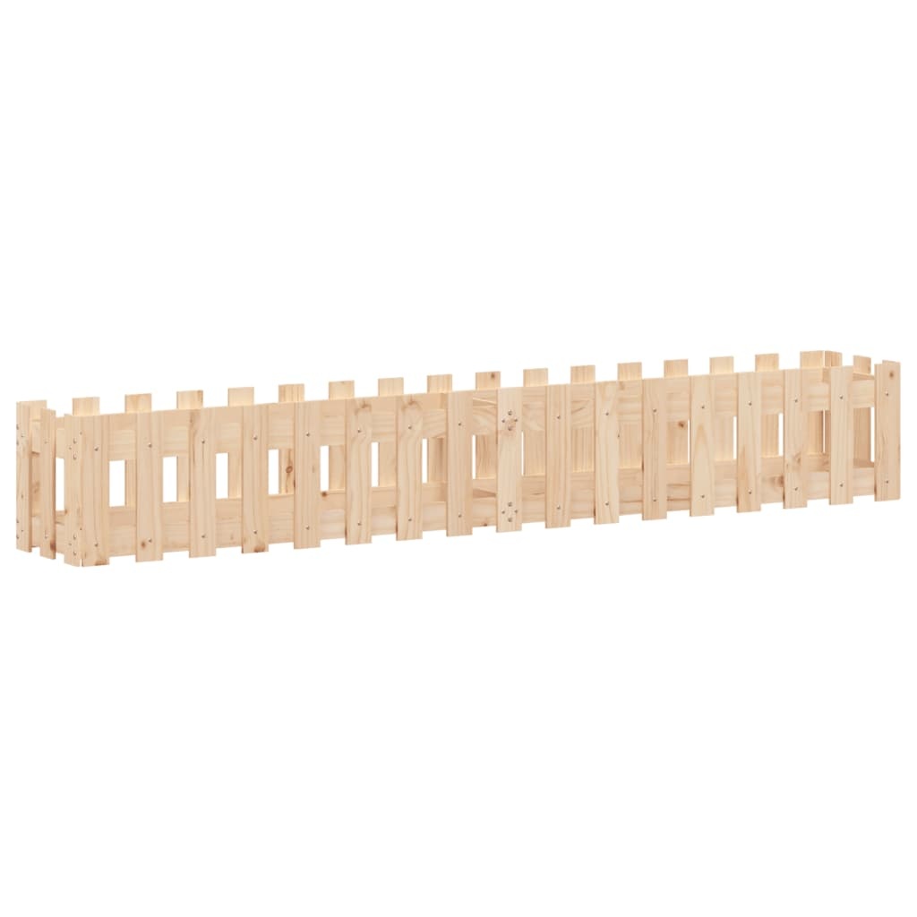 VidaXL Plantenbak verhoogd met hekontwerp 200x30x30 cm grenenhout
