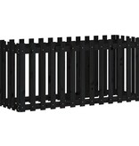 VidaXL Plantenbak verhoogd hekontwerp 150x50x70 cm grenenhout zwart