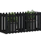 VidaXL Plantenbak verhoogd hekontwerp 150x50x70 cm grenenhout zwart