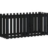 VidaXL Plantenbak verhoogd hekontwerp 150x50x70 cm grenenhout zwart