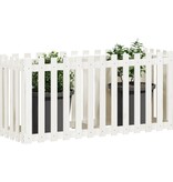 VidaXL Plantenbak verhoogd hekontwerp 150x50x70 cm grenenhout wit