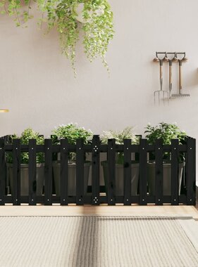 VidaXL Plantenbak verhoogd hekontwerp 150x50x50 cm grenenhout zwart