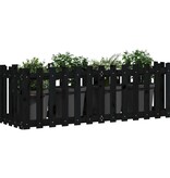 vidaXL Plantenbak verhoogd hekontwerp 150x50x50 cm grenenhout zwart