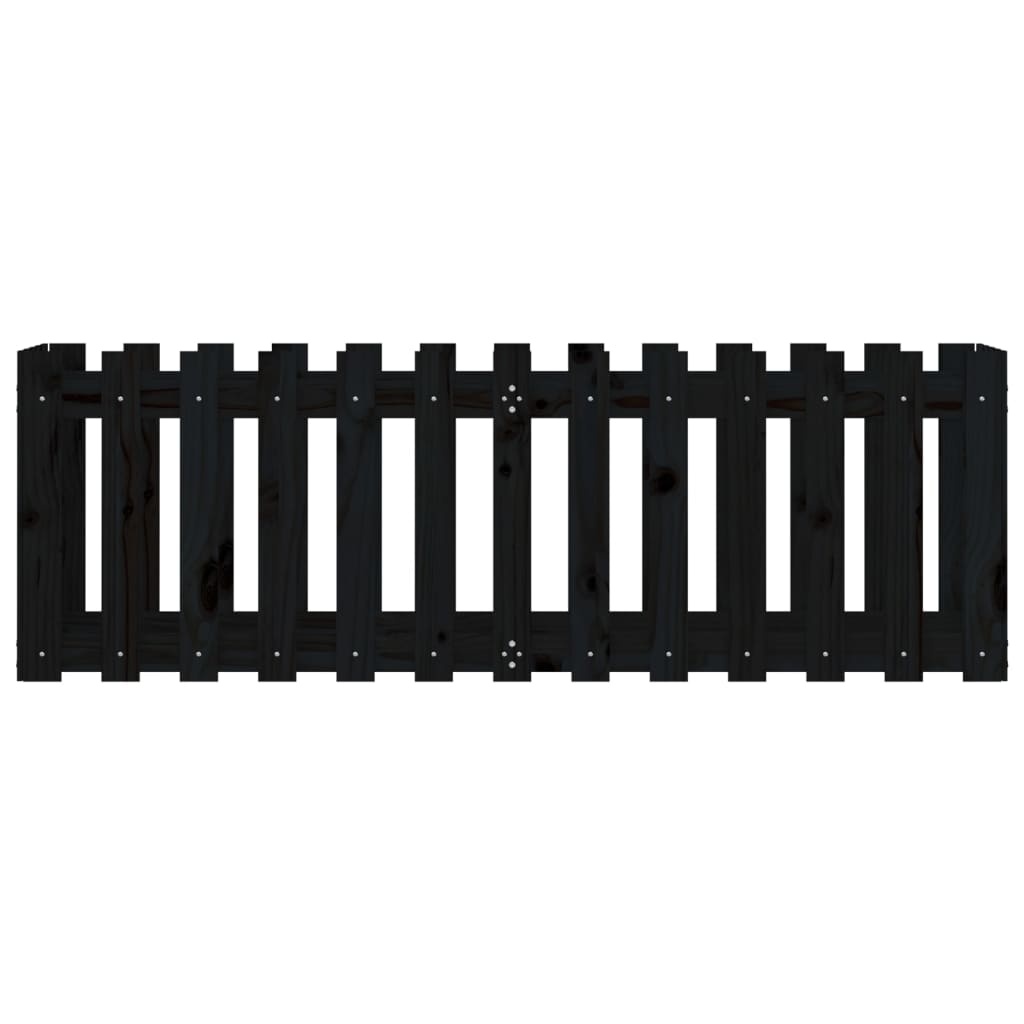 VidaXL Plantenbak verhoogd hekontwerp 150x50x50 cm grenenhout zwart