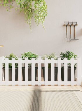 VidaXL Plantenbak verhoogd hekontwerp 150x50x50 cm grenenhout wit