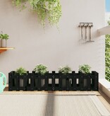 VidaXL Plantenbak verhoogd hekontwerp 150x30x30 cm grenenhout zwart