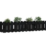 VidaXL Plantenbak verhoogd hekontwerp 150x30x30 cm grenenhout zwart