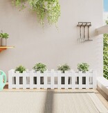 VidaXL Plantenbak verhoogd hekontwerp 150x30x30 cm grenenhout wit