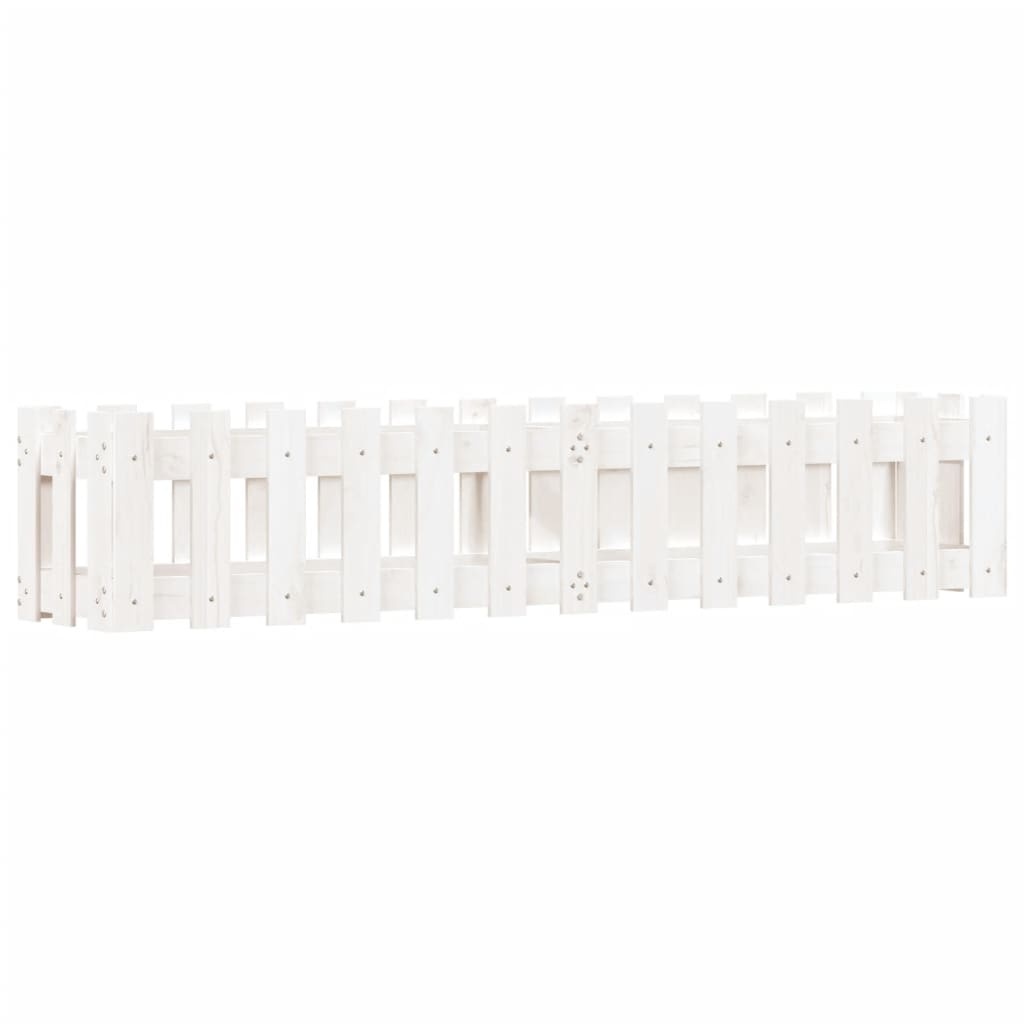 VidaXL Plantenbak verhoogd hekontwerp 150x30x30 cm grenenhout wit