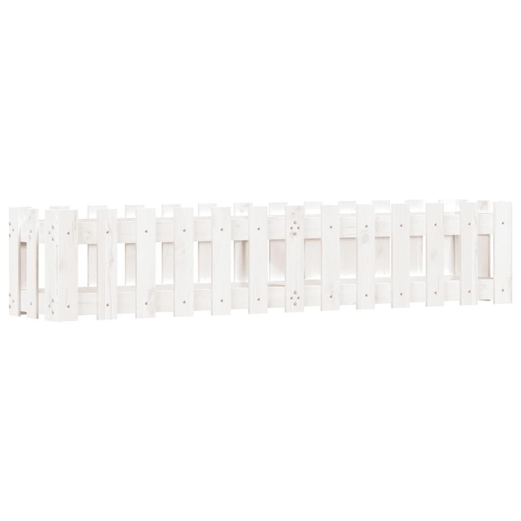 VidaXL Plantenbak verhoogd hekontwerp 150x30x30 cm grenenhout wit