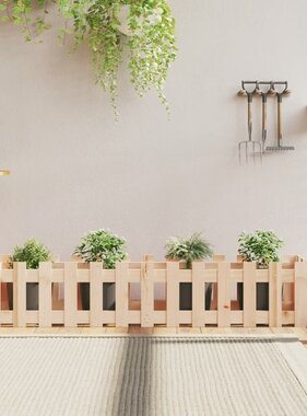 VidaXL Plantenbak verhoogd met hekontwerp 150x30x30 cm grenenhout
