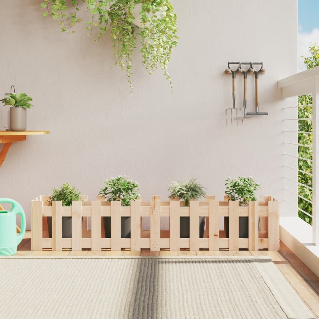 VidaXL Plantenbak verhoogd met hekontwerp 150x30x30 cm grenenhout