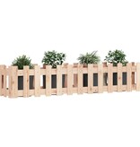 VidaXL Plantenbak verhoogd met hekontwerp 150x30x30 cm grenenhout