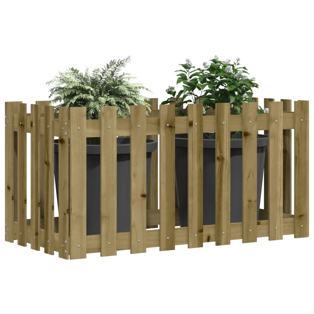 VidaXL Plantenbak verhoogd hekontwerp 100x50x70 cm geïmpregneerd hout