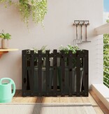 VidaXL Plantenbak verhoogd hekontwerp 100x50x70 cm grenenhout zwart