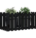 VidaXL Plantenbak verhoogd hekontwerp 100x50x70 cm grenenhout zwart