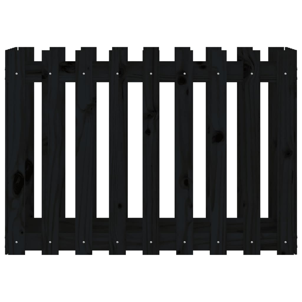 VidaXL Plantenbak verhoogd hekontwerp 100x50x70 cm grenenhout zwart