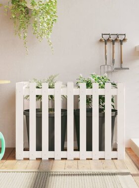 VidaXL Plantenbak verhoogd hekontwerp 100x50x70 cm grenenhout wit